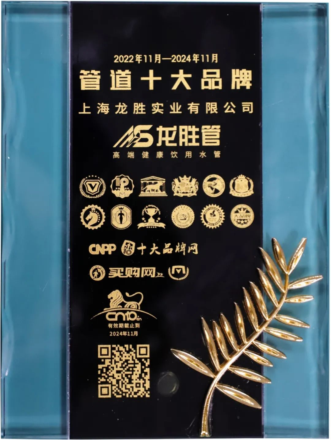 龍勝管榮獲2022-2024年度“管道十大品牌”稱號
